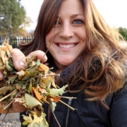Laura from Garden Answer holding leaves
