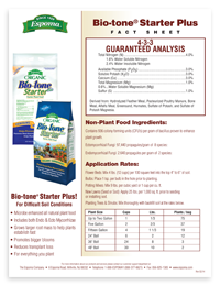 Espoma Organic Bio-tone Starter Plus Fact Sheet Image