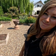 Laura from Garden Answer in her Raised Bed Garden